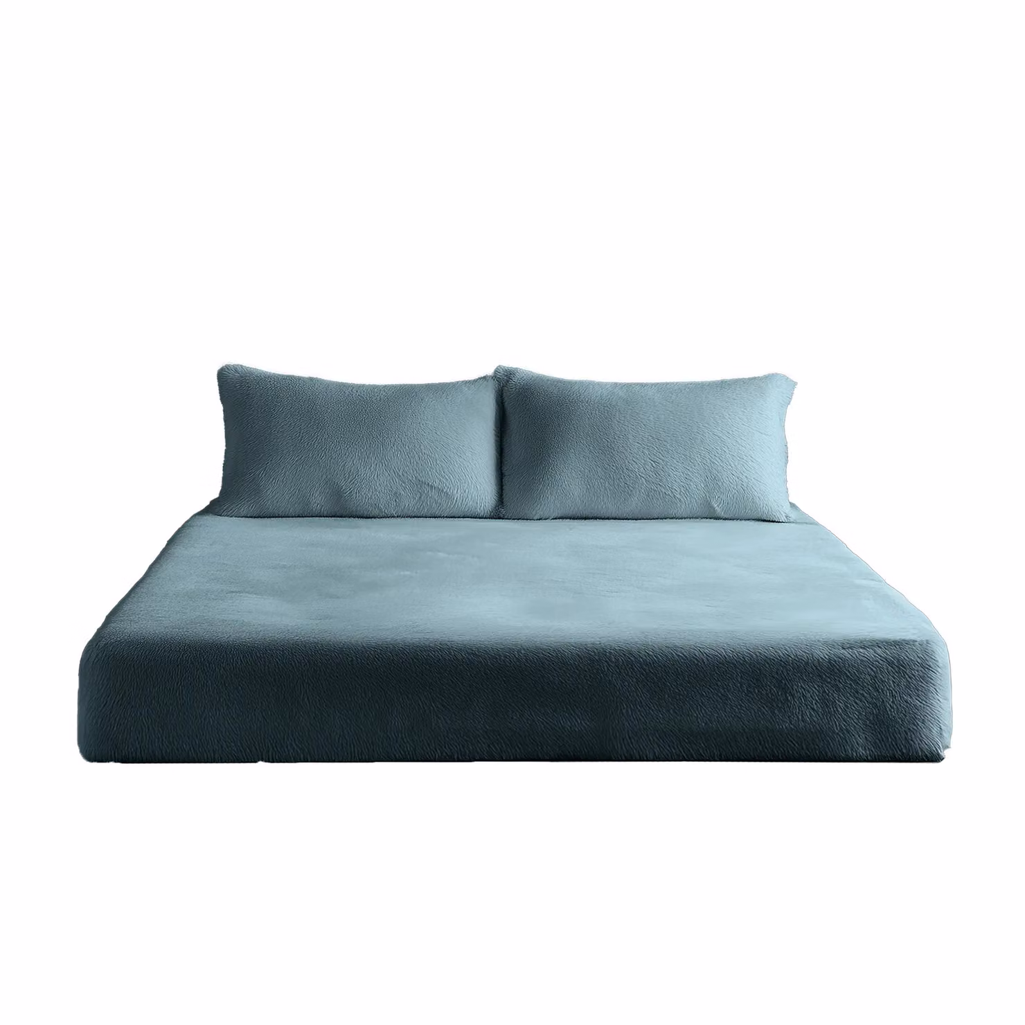 Home Sweet Home UK Snug City Teddy Fleece Fitted Sheet, Blue, Double, 140 x 200 cm, 30 cm Extra Deep – 2