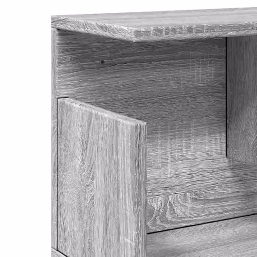 vidaXL Modern Wall Mounted Cabinet in Grey with Hinged Doors and Open Shelf, W/D/H: 100 x 30 x 30 cm – 3