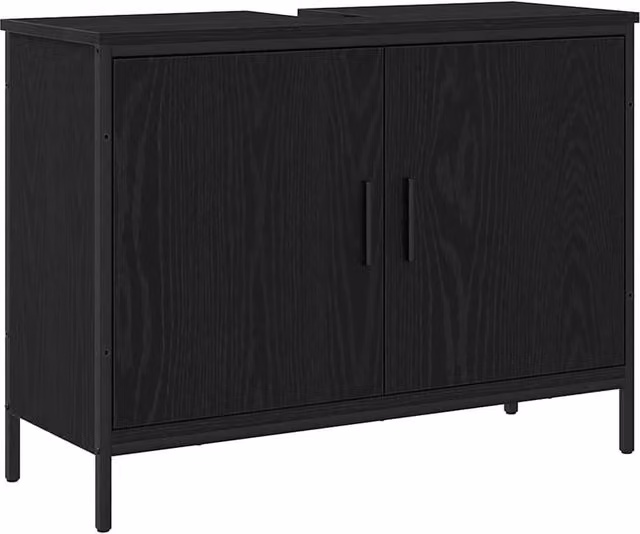 Berkfield Home Modern Black Oak Bathroom Sink Cabinet, W/D/H: 80 x 30 x 60 cm – 1