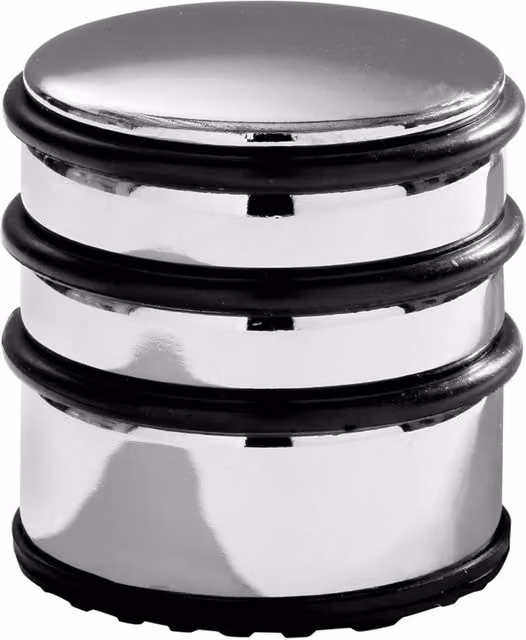 Orsina Chrome and Stainless Steel Floor Standing Door Stopper with Black Rubber Base in Silver – 5