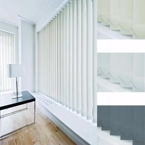 Caecus Opaque Plain Vertical Blind in Beige, W: 60 cm, H: 140 cm