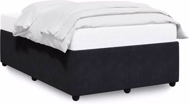 Berkfield Home Double Velvet Upholstered Bed Frame in Black, W/D/H: 140 x 200 cm