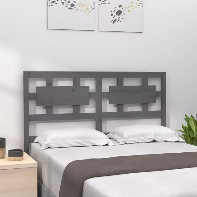 Berkfield Home Grey Rustic Solid Wood Pine Bed Headboard, W: 205.5 cm, D: 4 cm, H: 100 cm