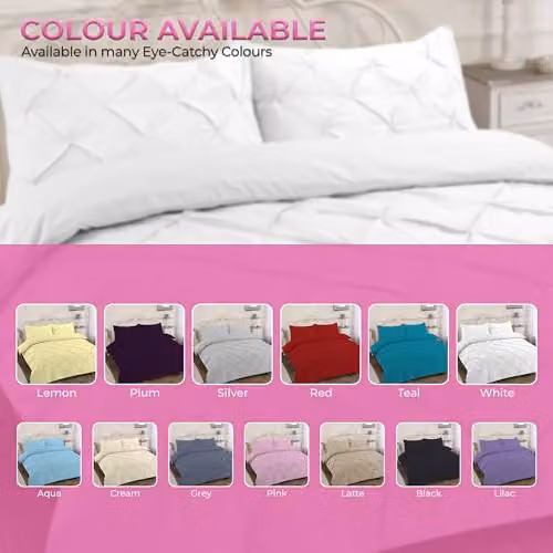 Home Sweet Home UK Grey Polycotton Pintuck Duvet Cover and Pillowcase Set, Super King, 220 x 220 cm – 4