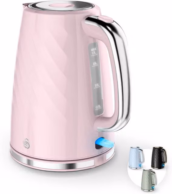 Swan Windsor 1.7 l 3 kW Plastic Kettle in Blue and Pink