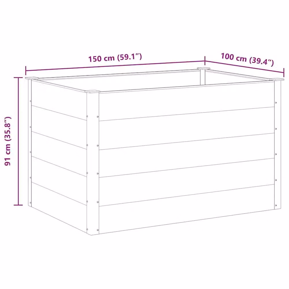 Berkfield Home Garden Grey WPC Raised Bed W/D/H: 150 x 100 x 91 cm – 5