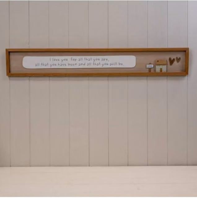 KDMD Rectangular Wooden Typography Sign in Brown