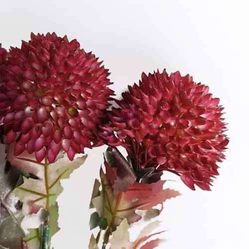 Leaf Pink Large Ball Dahlia Artificial Flower Stem, 70 cm – 2