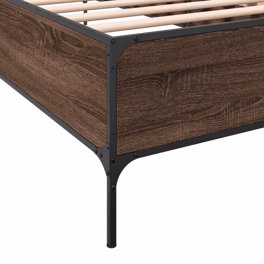 Berkfield Home Durable Small Single Bed Frame with Drawers in Brown Oak – 4