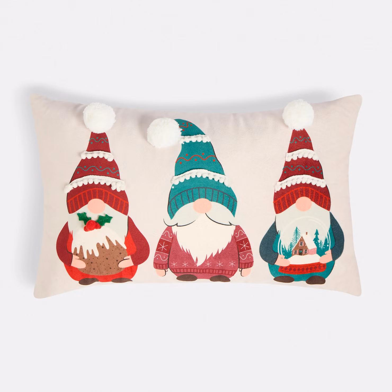 OHS Christmas Gonk Novelty Scatter Cushion, Beige, 30 x 30 cm – 3