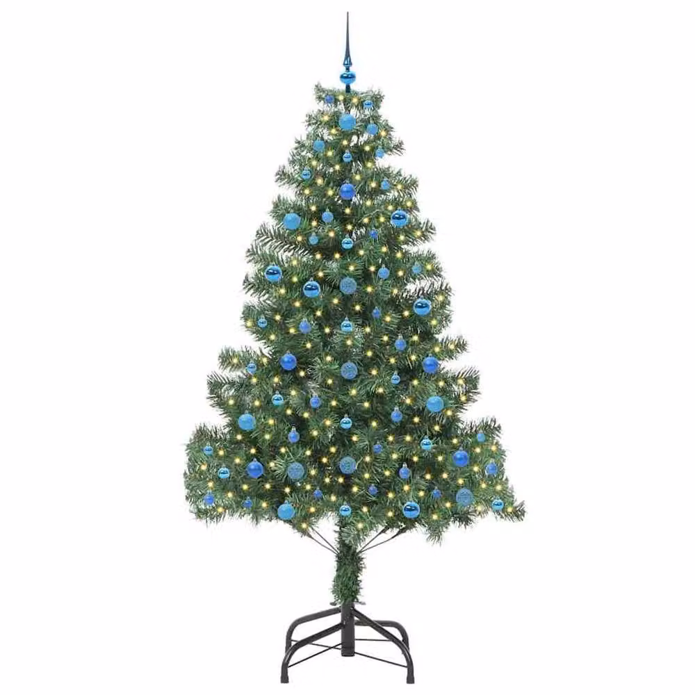 Berkfield Home Green PVC Christmas Tree with 300 LEDs and Stand, Height: 210 cm – 3