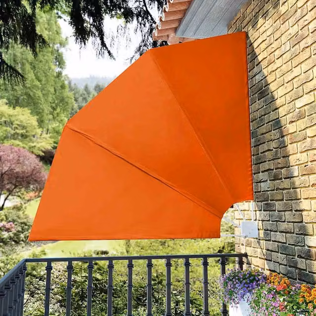Berkfield Home Collapsible Balcony Side Awning in Orange, W/D/H: 210 x 210 x 210 cm – 1
