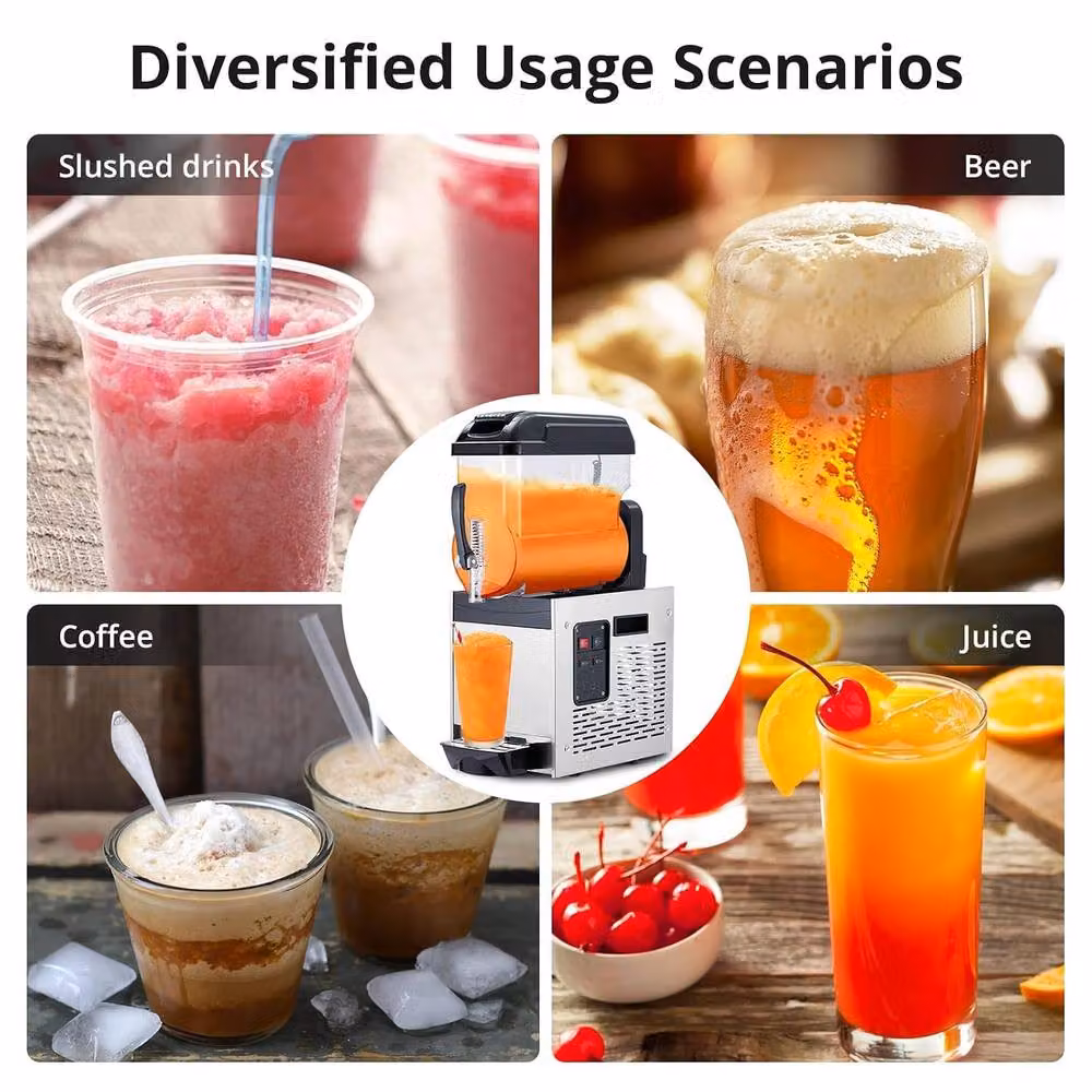 London Boutique 12L Commercial Slush Machine and Frozen Drink Maker in Silver – 4