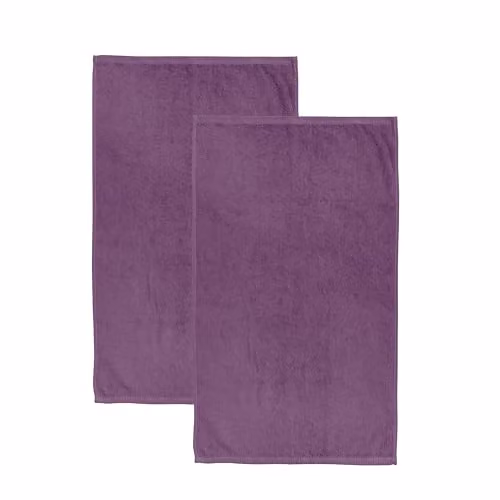 Catherine Lansfield Quick Dry Cotton Bath Sheet Pair, Purple, W: 90 cm, D: 140 cm – 3