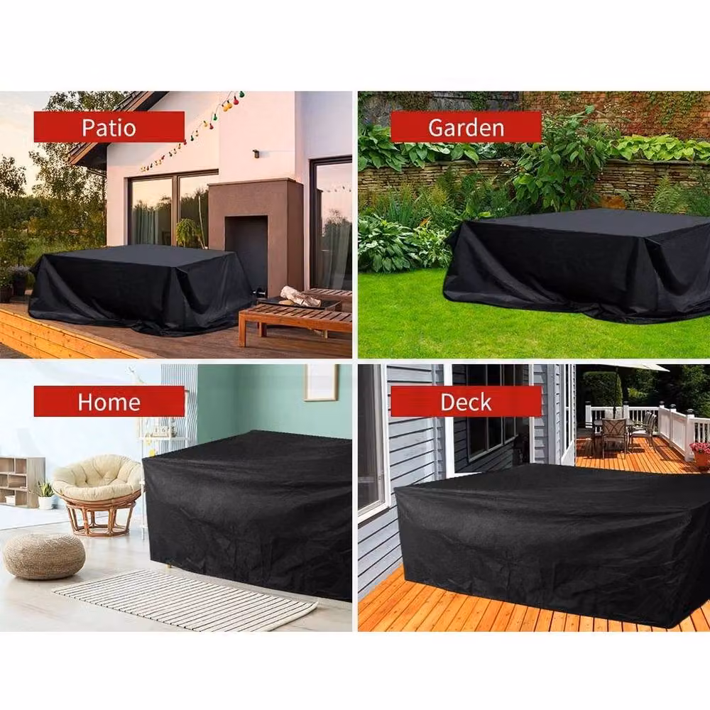 Kelvenix Black Polyester Outdoor Garden Furniture Cover, W/D/H: 213 x 132 x 74 cm – 3