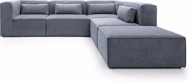 Abakus Direct Doris Cord Chenille Modular L-Shape Sofa in Dark Grey