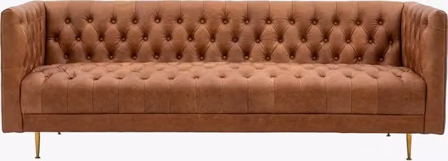 Perch & Parrow Legacy Brown Leather Upholstered Sofa