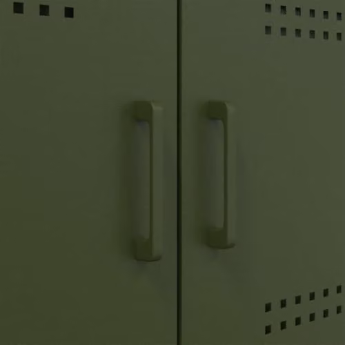 vidaXL Industrial Metal Sideboard in Olive Green, W: 100.5 cm, D: 39 cm, H: 79 cm – 5