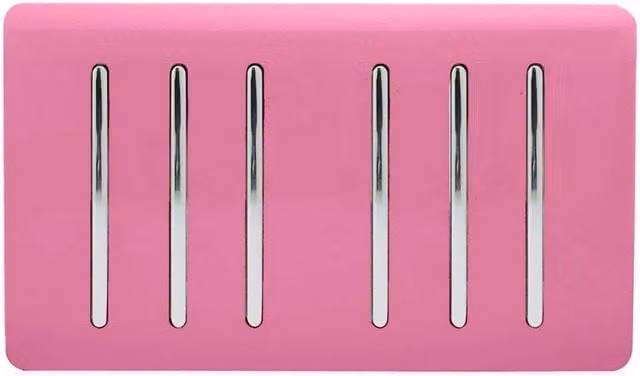 Trendi Modern Pink Plastic Flush Double Plate Switch – 1