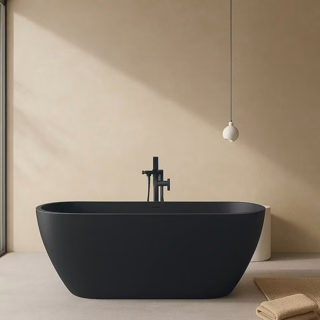 Bathroom Kingdom Nero Black Oval Freestanding Bath – 1