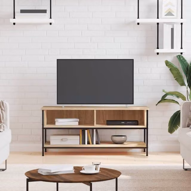 Berkfield Home Sonoma Oak TV Cabinet in Brown, W/D/H: 100 x 35 x 45 cm