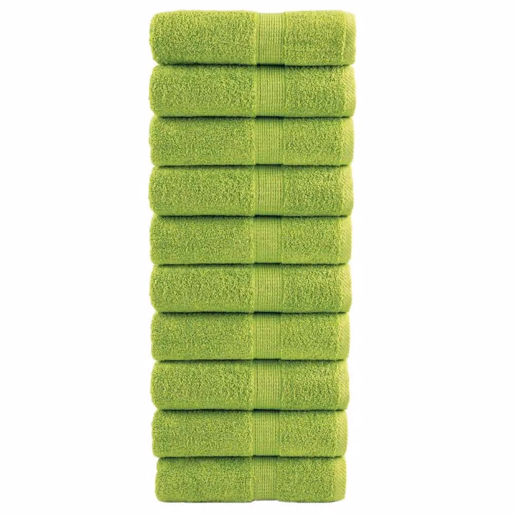 Berkfield Home SOLUND Premium Cotton Terry Guest Towels, Apple Green, 10 Pack, W: 30 cm, H: 50 cm, 600 gsm – 2