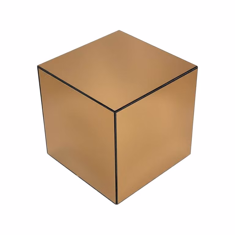 sweeek Amber Cubic Mirror Coffee Table, Side Table or Bedside Table, W/D/H: 35.8 x 35.8 x 35 cm