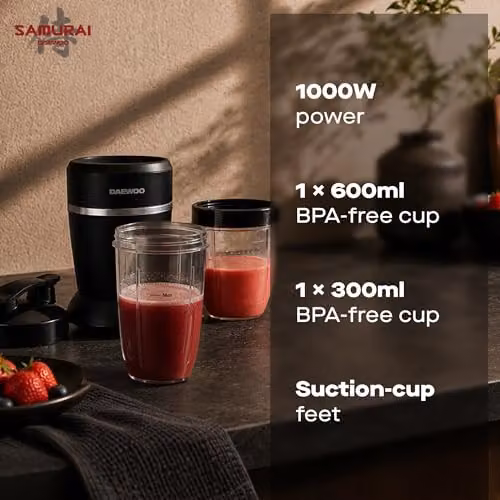 Daewoo Ultra Blend 1000W Smoothie Maker Blender with 600ml Travel Cup in Black – 2
