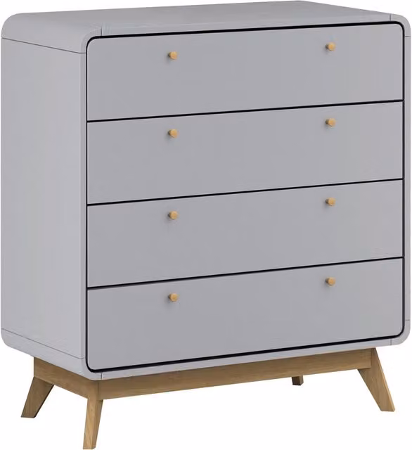 Cassie 4 Drawer Scandinavian Style Grey Wood Chest of Drawers
