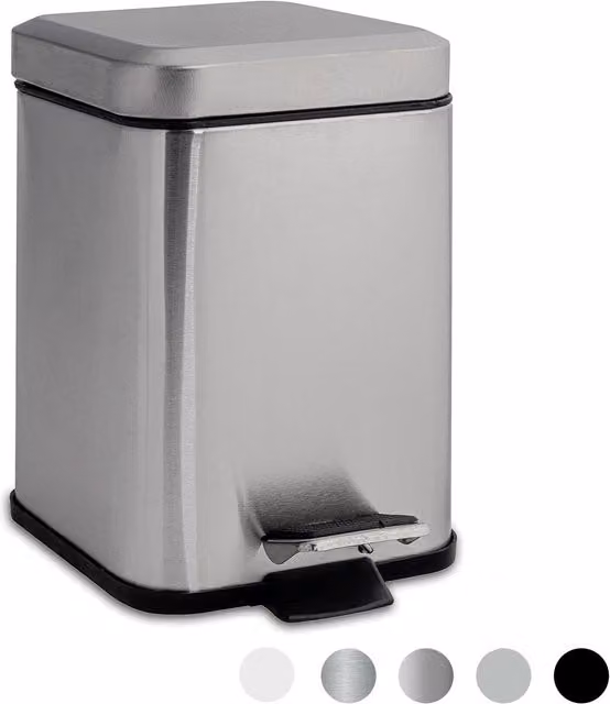 Harbour Housewares Silver Stainless Steel Pedal Bin with Removable Inner Bucket