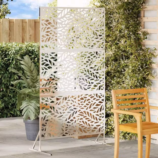 Berkfield Home Stainless Steel Privacy Screen in Silver, W/D/H: 100 x 50 x 180 cm – 1