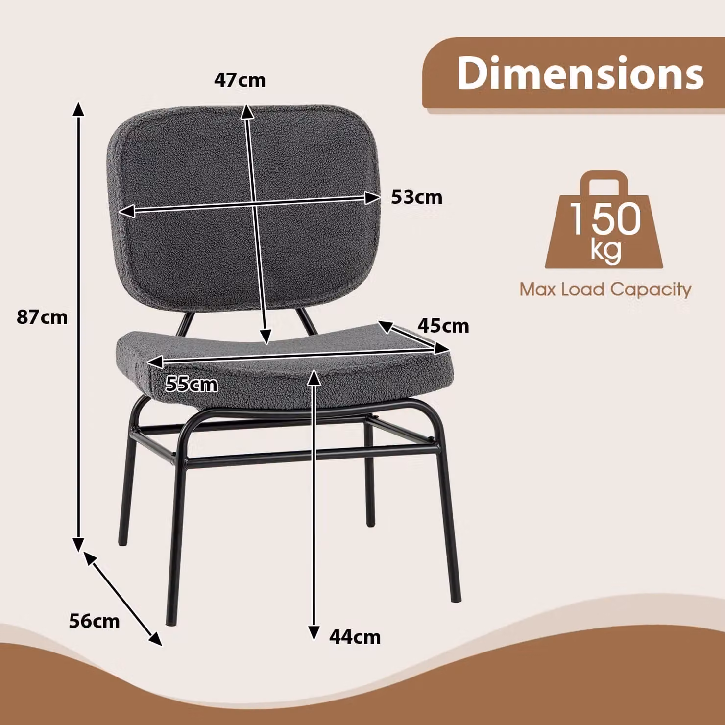 Gymax Grey Sherpa Upholstered Accent Chair with Metal Frame – 2
