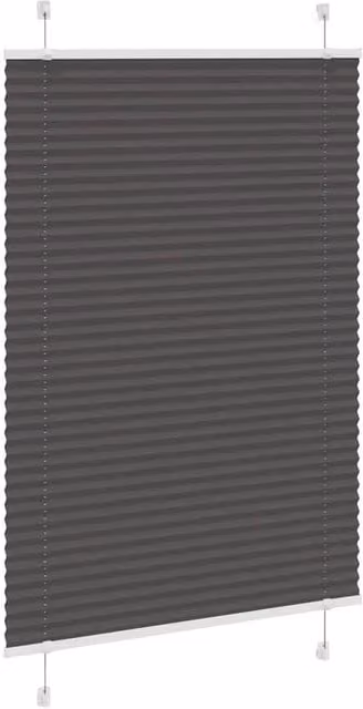 Berkfield Home Single Pleat Black Polyester Opaque Blind W: 100 cm, H: 150 cm