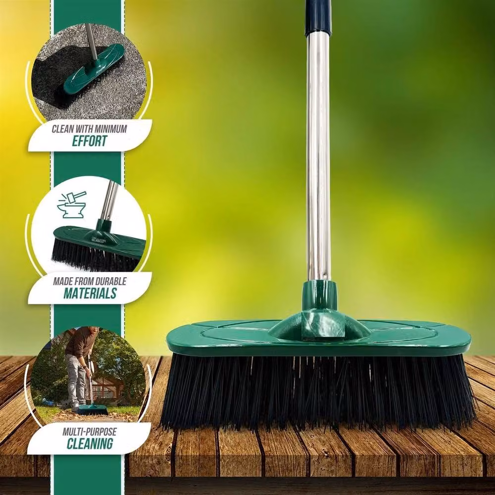 Havendro Heavy Duty Outdoor Garden Broom Stiff Sweeping Brush in Green – 5