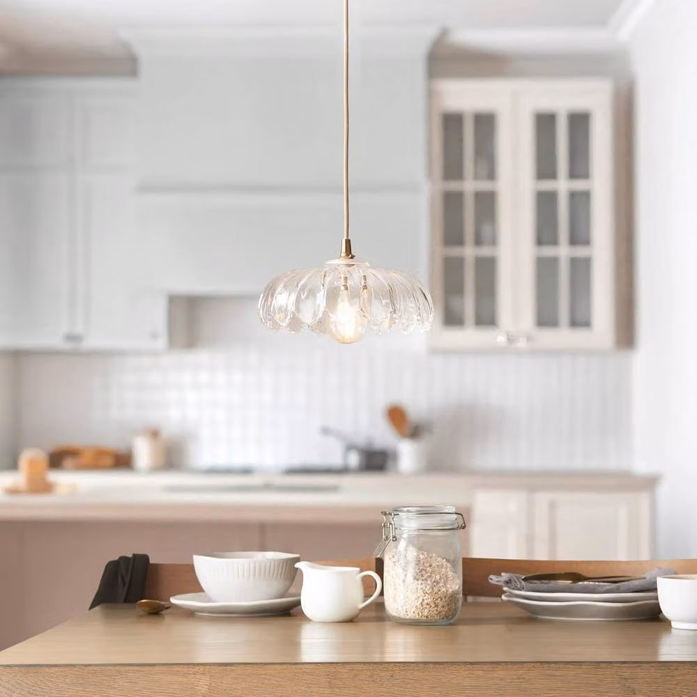 Netlighting Camellia Dome Pendant Ceiling Light in Transparent Glass with E27 or B22 Base – 2