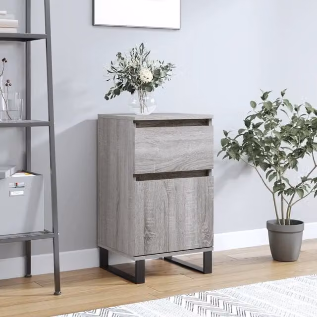 Berkfield Home Grey Sonoma Sideboard in Engineered Wood, W/D/H: 40 x 35 x 70 cm – 1