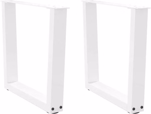 Berkfield Home V-Shape Steel Dining Table Legs, 2 Pieces, White, H: 60 cm, W: 42-43.3 cm