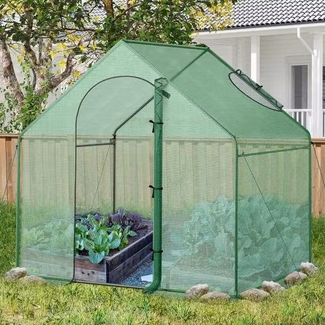 Kelvenix Portable Outdoor Warm House in Green with Roll-up Zippered Door and Window – 1