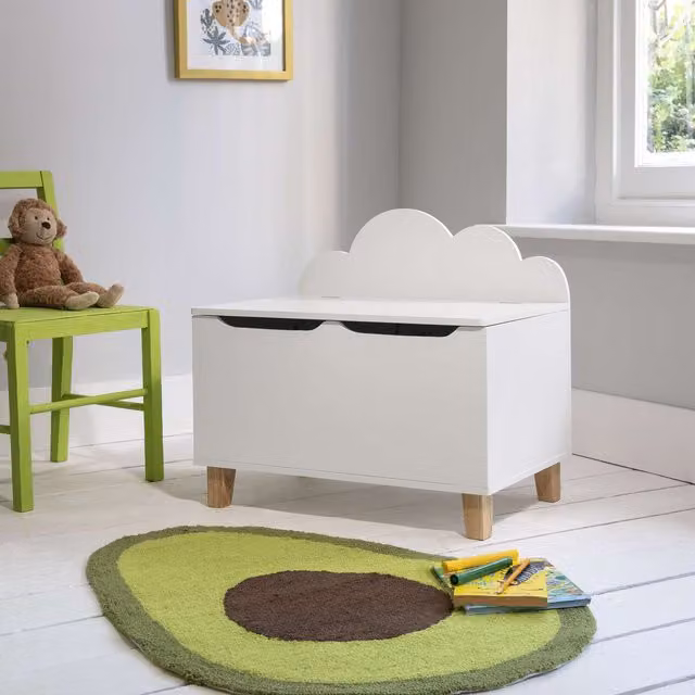 Noa and Nani Modern White and Natural Pine Childrens Toy Box