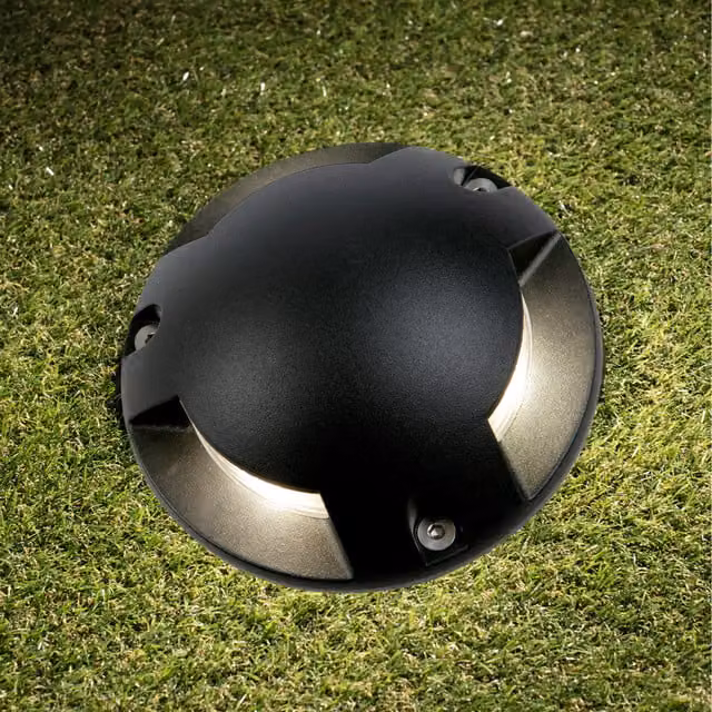 CGC Apollo Black Surface Mount LED Ground Light with 3W 3-Way Omnidirectional Output