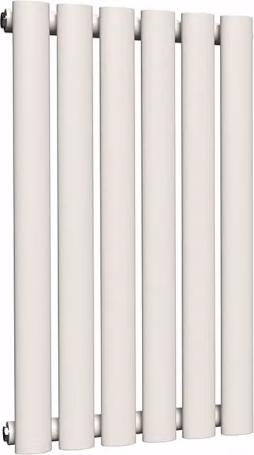 Lux Heat Oval Horizontal Single Radiator in Antique White, W: 60.0 cm, H: 36.0 cm