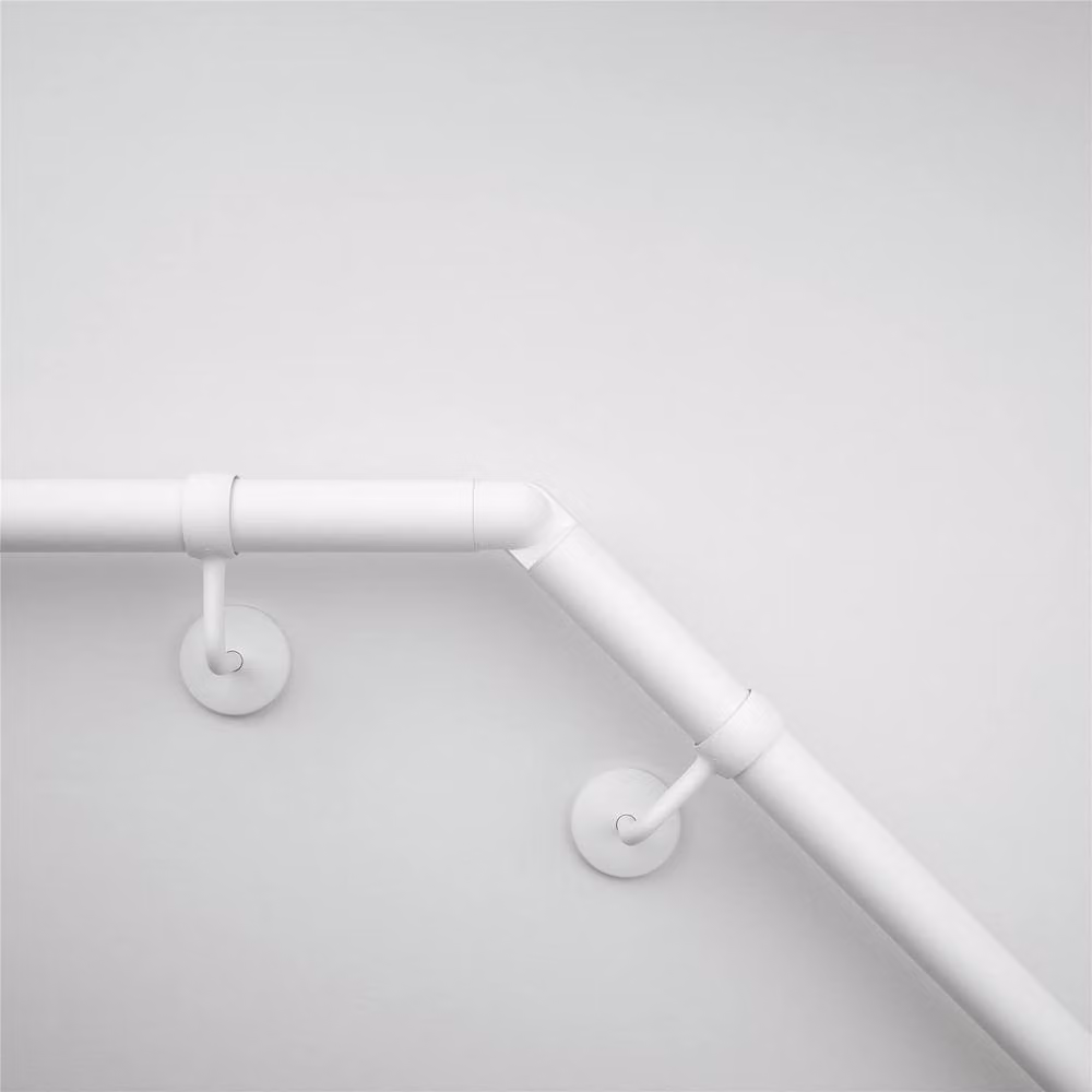 Rothley Matt White Modern Adjustable Bannister Staircase Handrail Elbow 40mm