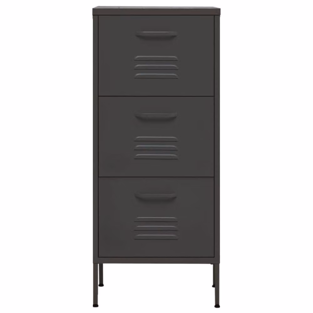 Berkfield Home Anthracite Steel Storage Cabinet in Dark Grey, W: 42.5 cm, D: 35 cm, H: 101.5 cm – 3