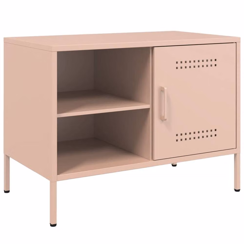 Berkfield Home Modern Pink Metal TV Cabinet W: 68 cm, D: 39 cm, H: 50.5 cm – 3