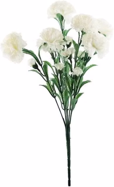 KDMD Essential Ivory Carnation Bunch 3 Pack of White Floral Decorations