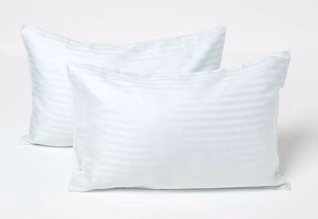 Homescapes Blue Striped Cotton Kids Pillowcases, 2 Pack, W/H: 40 x 60 cm