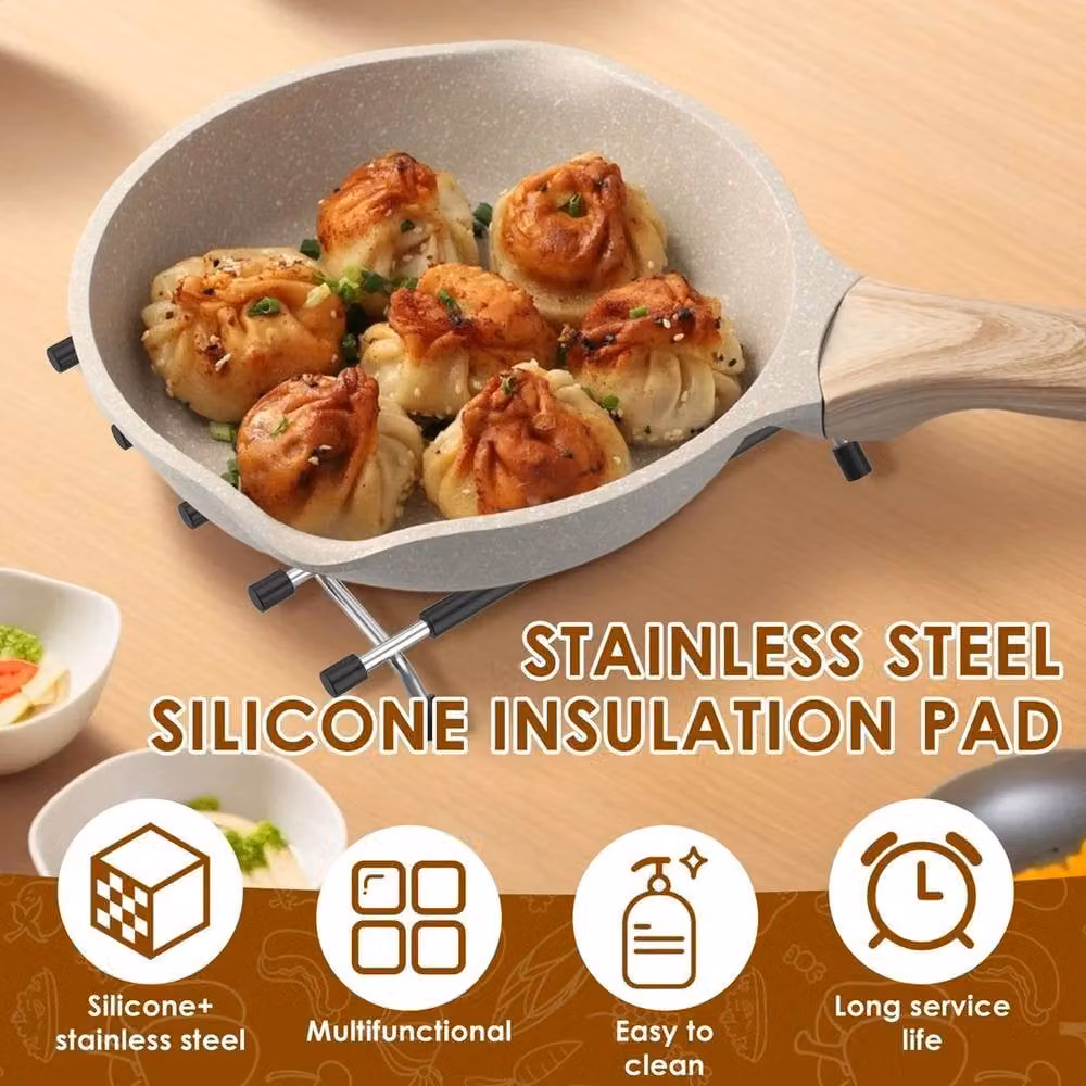 Kelvenix Black Silicone and Stainless Steel Kitchen Trivet Worktop Saver – 5