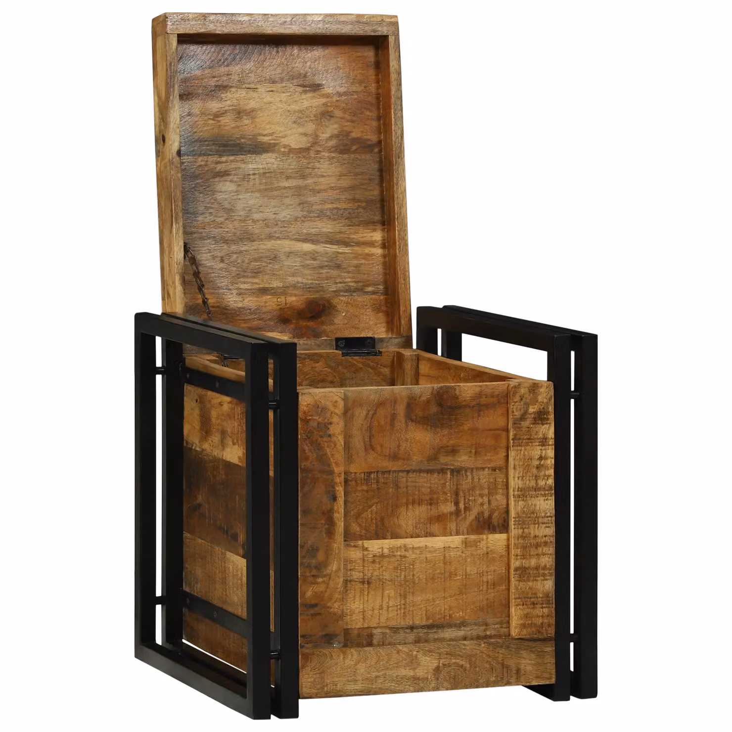 Berkfield Home Rustic Brown Solid Mango Wood Storage Box W/D/H: 40 x 40 x 40 cm – 2