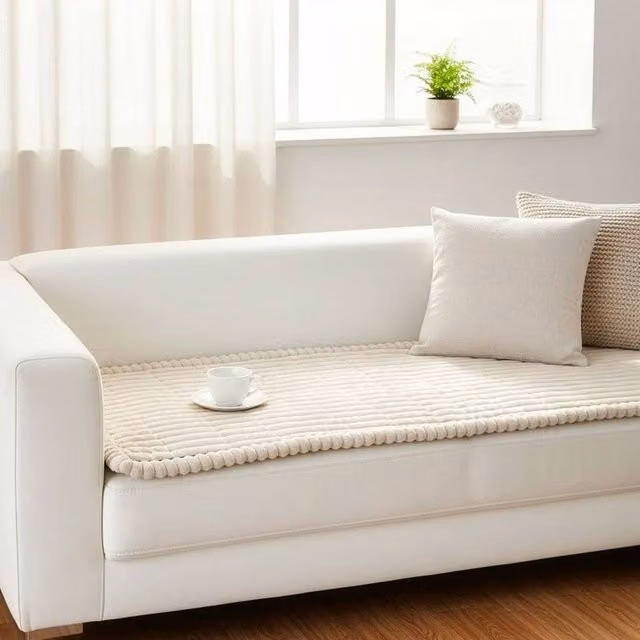 EONLION Washable Thick Sofa Cover in White, W/D: 120 x 90 cm