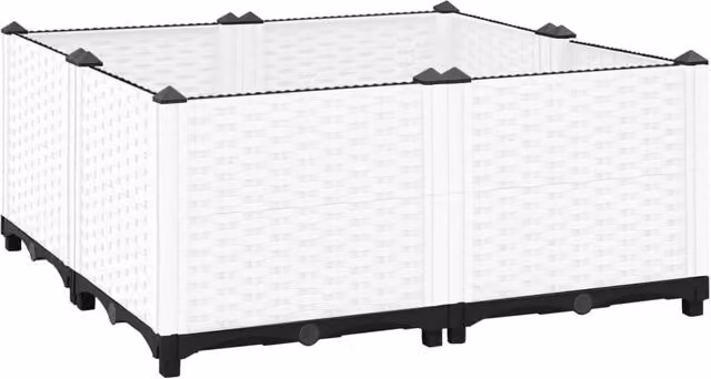 Berkfield Home Grey Plastic Raised Bed W/D/H: 80 x 80 x 38 cm